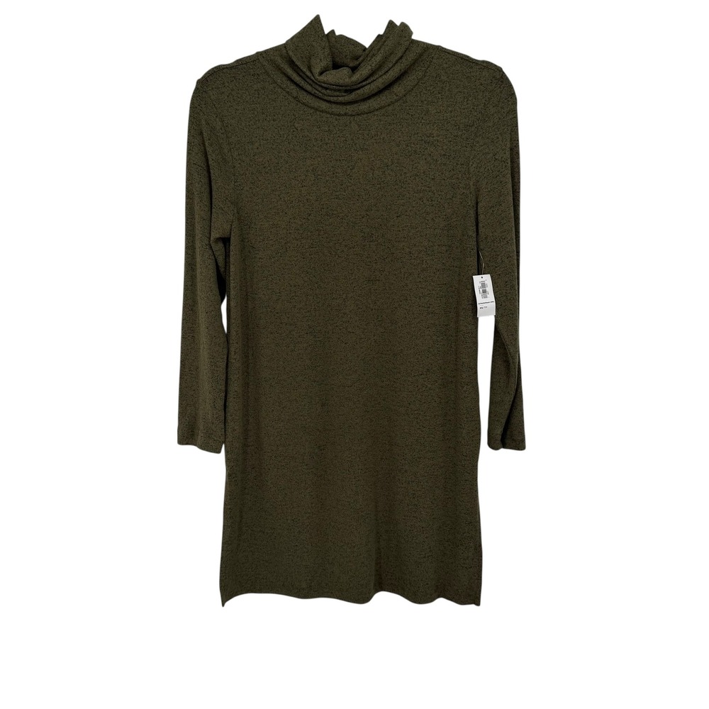 Old Navy Turtleneck Long Sleeve Dress Women XS Olive Knit Minimalist